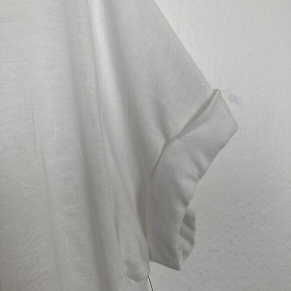 NEW GUESS WOMEN'S WHITE BEADED SHORT SLEEVE ROUND NECK PULLOVER T-SHIRT SIZE XL - Picture 8 of 13